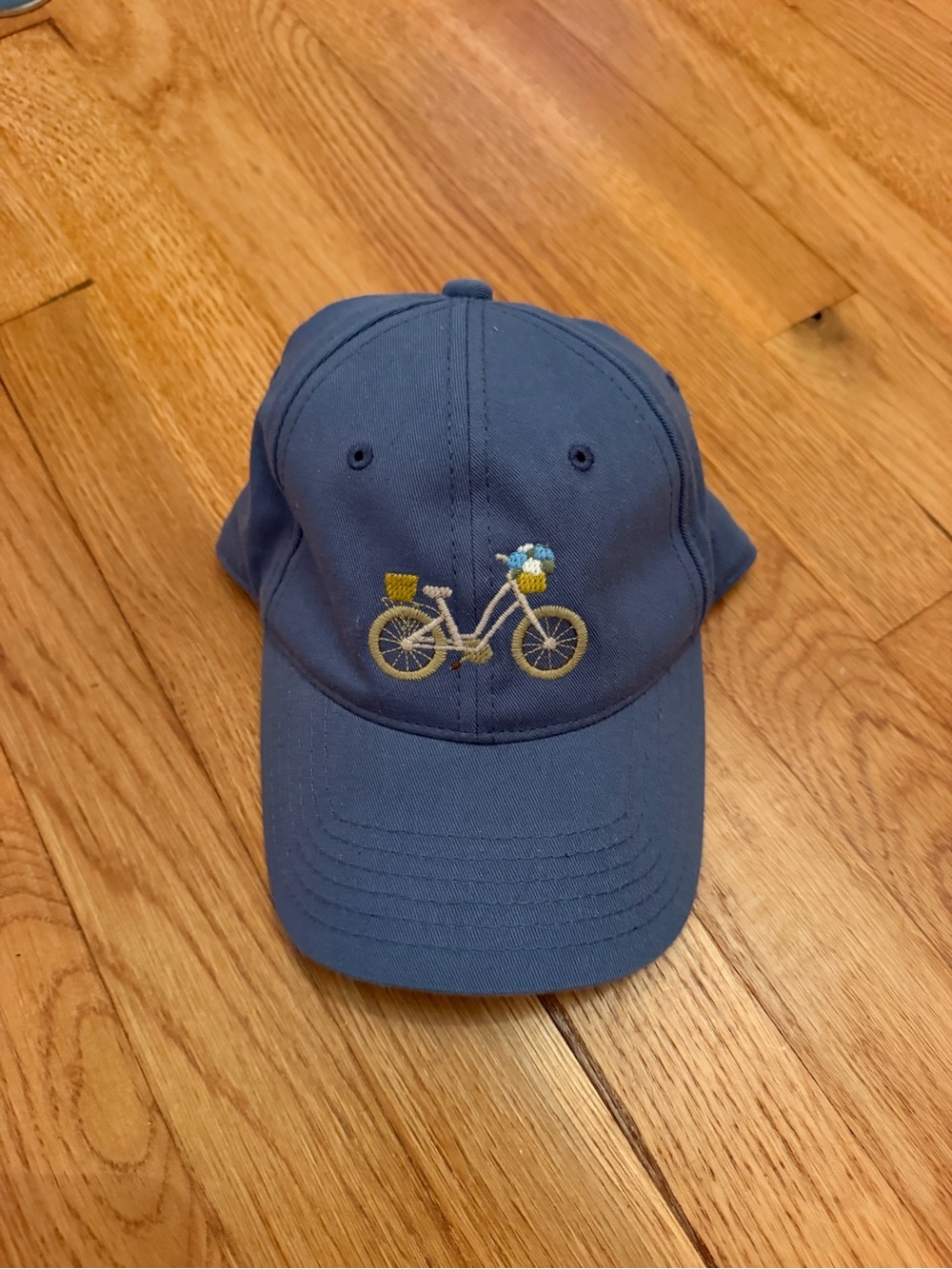 Women’s Navy Blue Baseball Cap with Embroidered Bicycle